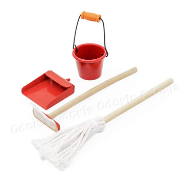 Odoria 1/12 Miniature Mop Bucket Cleaning Tools Dollhouse Decoration Accessories