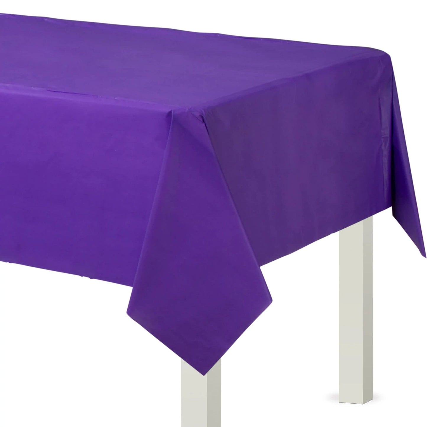 Amscan Purple Flannel-Backed Rectangular Table Cover, 54 x 108 inches