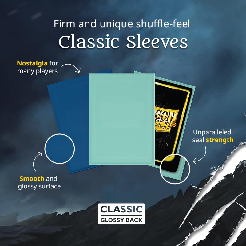 Dragon Shield | Standard Size Card Classic Sleeves | 100 CT - Smooth & Tough Premium TCG Sleeves - Compatible with Pokemon, Flesh & Blood, One Piece &