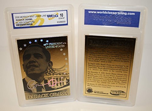 Merrick Mint Laser Line Gold Barack Obama 44th President 2008 Collectible Card - Gem Mint 10