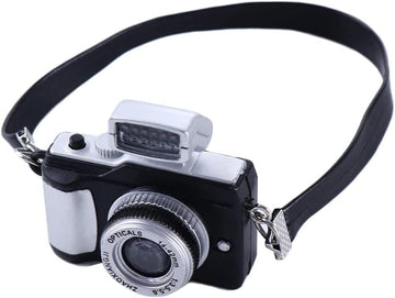 Black Mini Camera for Dolls, Dollhouse Miniature Digital SLR Camera, Vintage Style, Wall Decor Miniature Bedroom Mini Furniture Accessory,Plastic