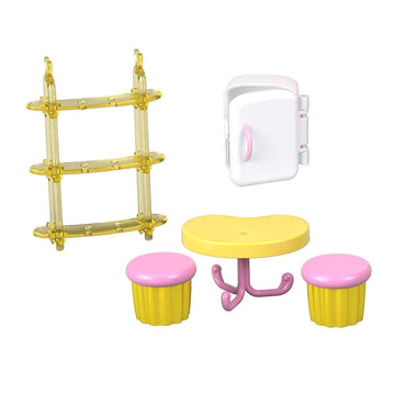 Replacement Parts for Fisher-Price Butterbean's Cafe On-the-Go Playset GCJ40 - Replacement Table, Refrigerator, Chairs and Shelf