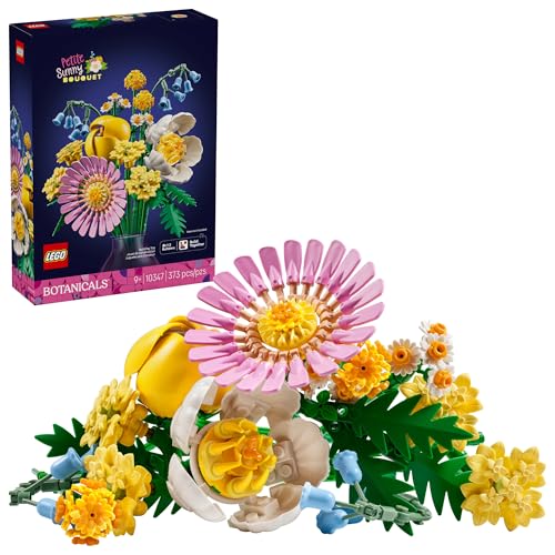 LEGO Botanicals Petite Sunny Bouquet Building Toy - DIY Floral Arrangement for Girls & Boys, Ages 9+ - Gift for Birthdays - Bedroom, Desk, Home Decor