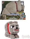 Mattel Minecraft Dennis the Wolf Plush Toy with Sound and Feeding Action