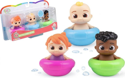 CoComelon Official Bath Toys 3-Pack for Toddlers - Mold-Free Floating Water Figures Featuring JJ, Cody & YoYo - Swimming Pool, Bathtub & Sensory