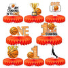 8Pcs Basketball 1st Birthday Decorations Centerpiece for Boys, Reusable First Year Down Basketball Theme Table Centerpiece Party Supplies, Sports