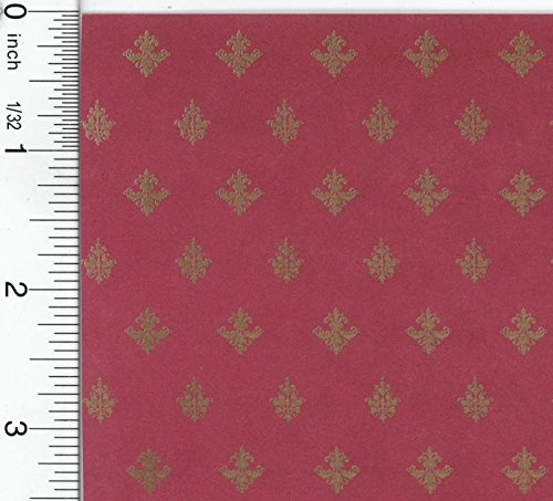 Mini Graphics Dollhouse Wallpaper Majestic in Red by Scalamandre