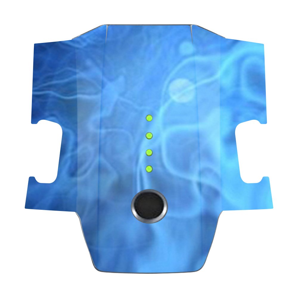 MightySkins Skin Compatible with DJI Mavic Pro Battery - Blue Mystic Flames | Protective, Durable, and Unique Vinyl Decal wrap Cover | Easy to Apply
