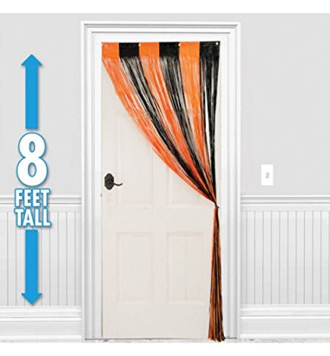 Amscan New Age Scare Halloween Party Orange & Black Door Curtain Decoration