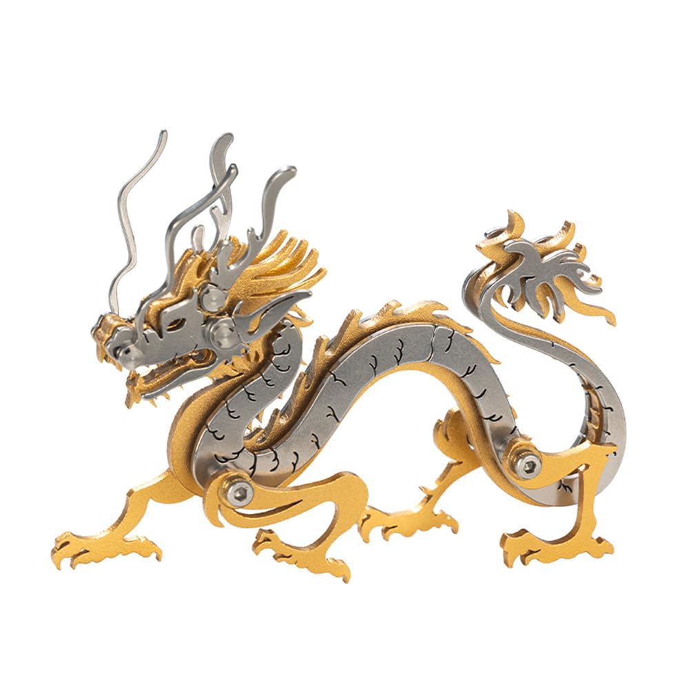 Mokrdomain Zodiac Dragon 3D Metal Puzzle, Golden, 51 Pieces