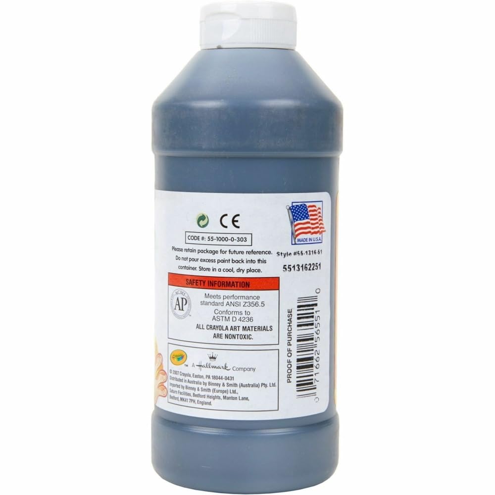 Washable Fingerpaint, Black, 16 Ounces