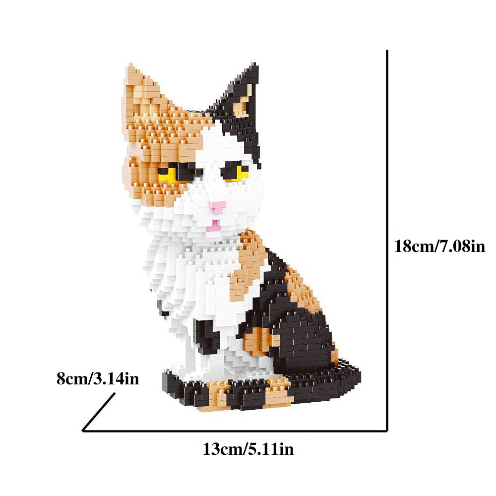 ISeeSee Mini Cat Building Blocks Pet Building Toy Bricks Micro Mini Blocks 3D Puzzle Building Blocks Set Toys Gifts for Kids or Adult (Cat Colorfull