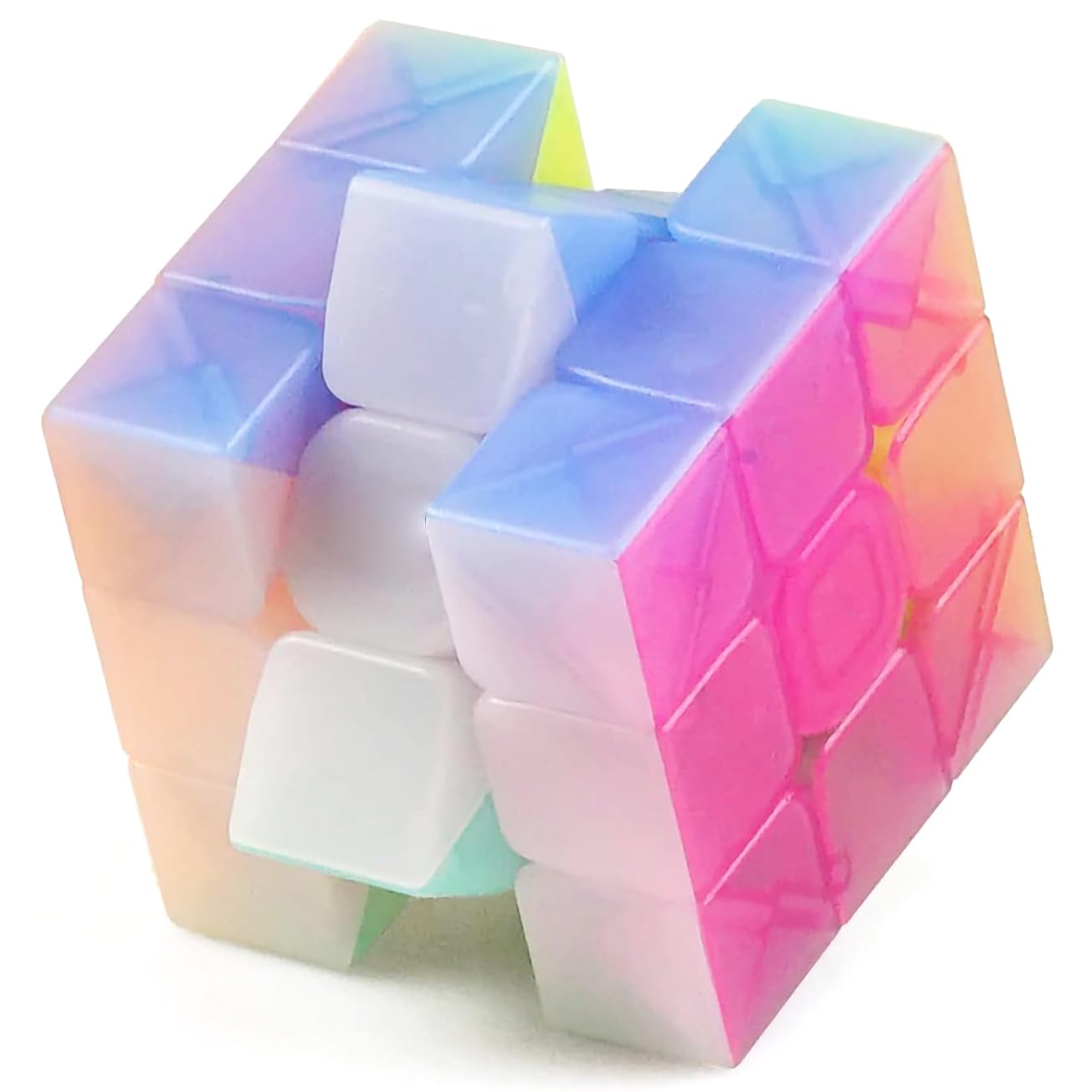 AMAZA 3x3 Speed Cube QiYi Toys 3x3x3 Warrior W Jelly Magic Cube Puzzles Transparent Pastel Color