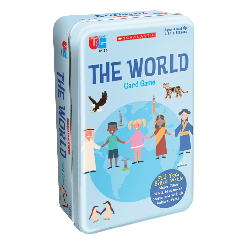 Scholastic The World Travel Card Game, Learn World Geography, Ages 6+