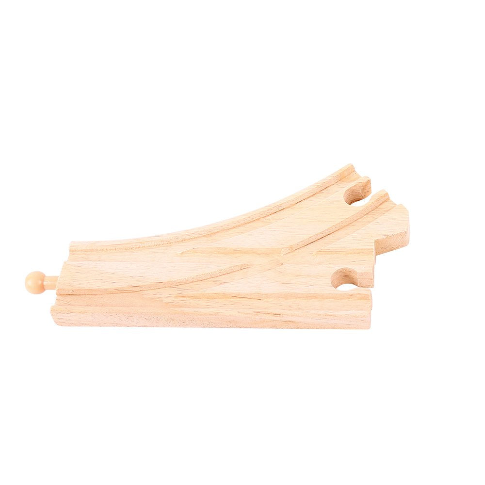 Bigjigs Rail Curved Points (Pack of 2) - Other Major Wooden Rail Brands are Compatible