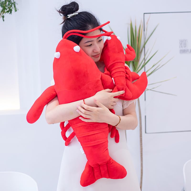 XIZHI Lobster Plush Stuffed Animal Toy Lobster Pillow Suitable for Christmas and Birthday with Huggable Gifts (Red-Small)
