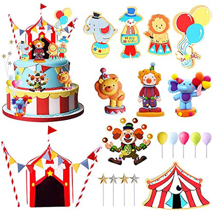 Circus Cake Toppers Carnival Cupcake Toppers Circus Birthday Cake Decorations Carnival Birthday Party Supplies Circus Baby Shower Decoration