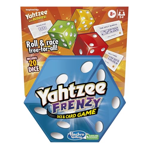 Hasbro Gaming Yahtzee Frenzy Dice & Card Game, Fast-Paced Dice Game, Card Games for Families and Kids, Easy to Learn Family Games, for 2 to 4 Players