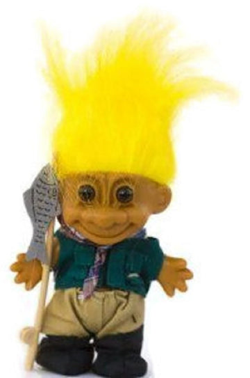 My Lucky Troll FISHERMAN Troll Doll (Yellow Hair)