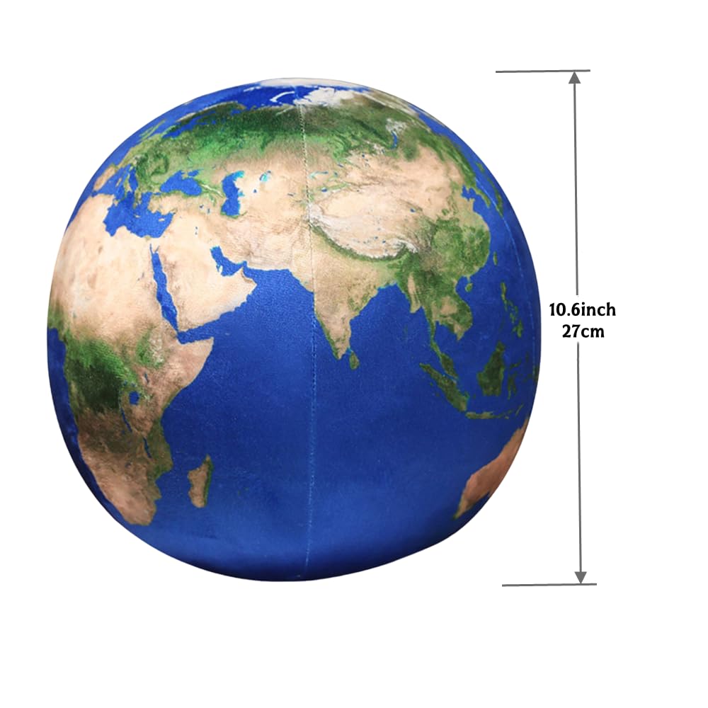 XIYUAN 10.6inch Simulation Space Series 3D Earth, Sun, Planet, Lunar Pillow Plush Toys Soft Durable Ball Toy,for Kids Teens AdultsTeachers and Parents