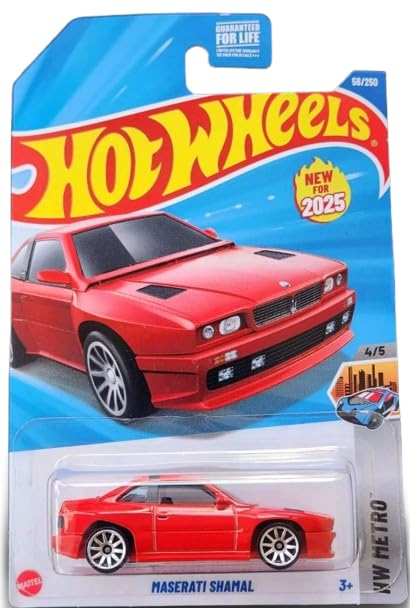 Hot Wheels Maserati Shamal [Red], HW Metro 4/5, 1:64 Scale Diecast