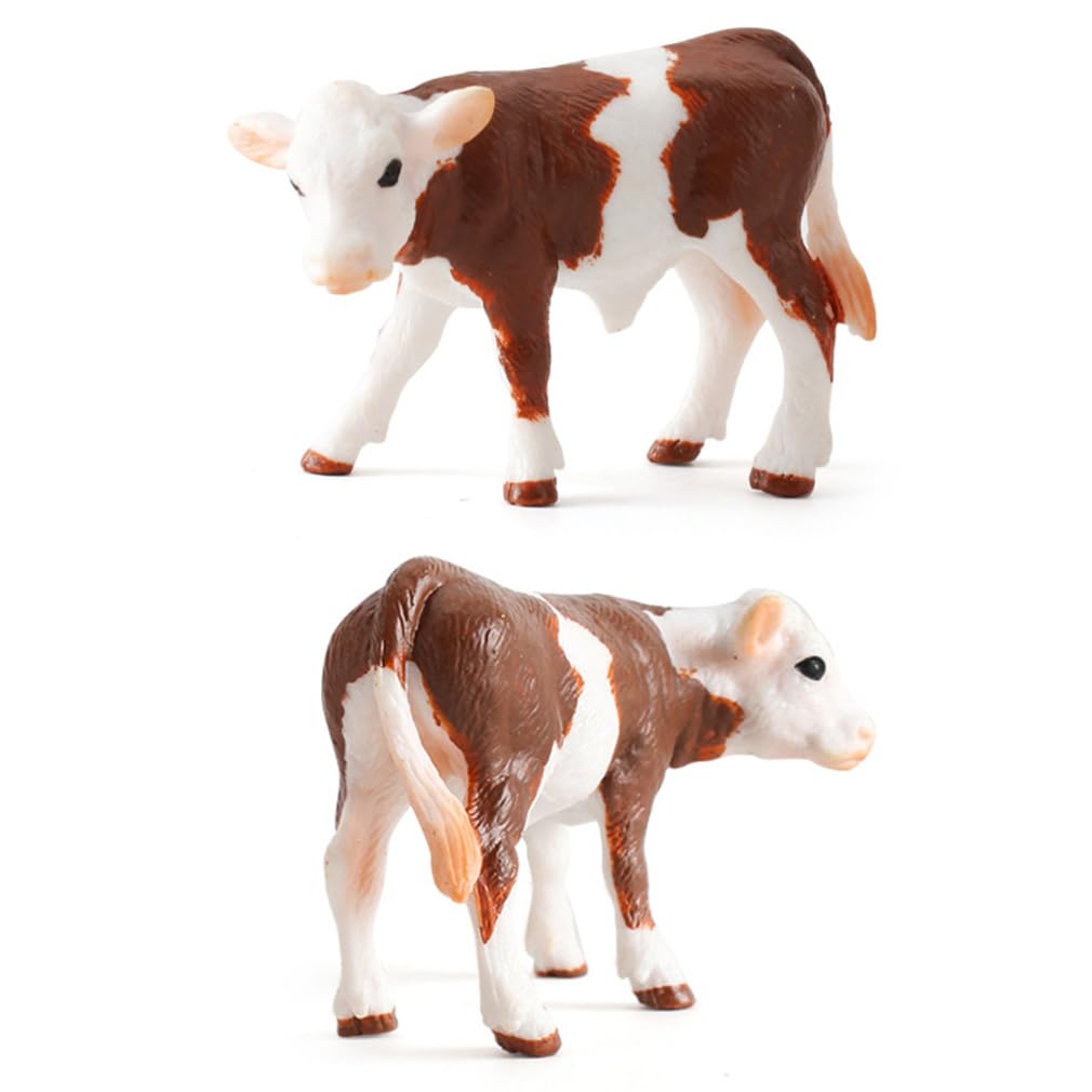 DOYIFUN Realistic Farm Cow Model Figure Toy Set, Cow Figurines Collection Playset with Farm Keepers, Farm Meadows Pasture Cow Statues Preschool