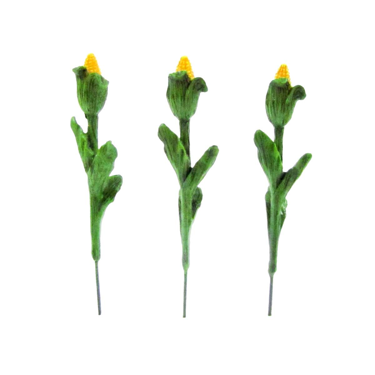 TG,LLC Treasure Gurus 3pc Miniature Corn Stalks Fairy Garden Farm Ornament Set Mini Plant Dollhouse Decor Accessory