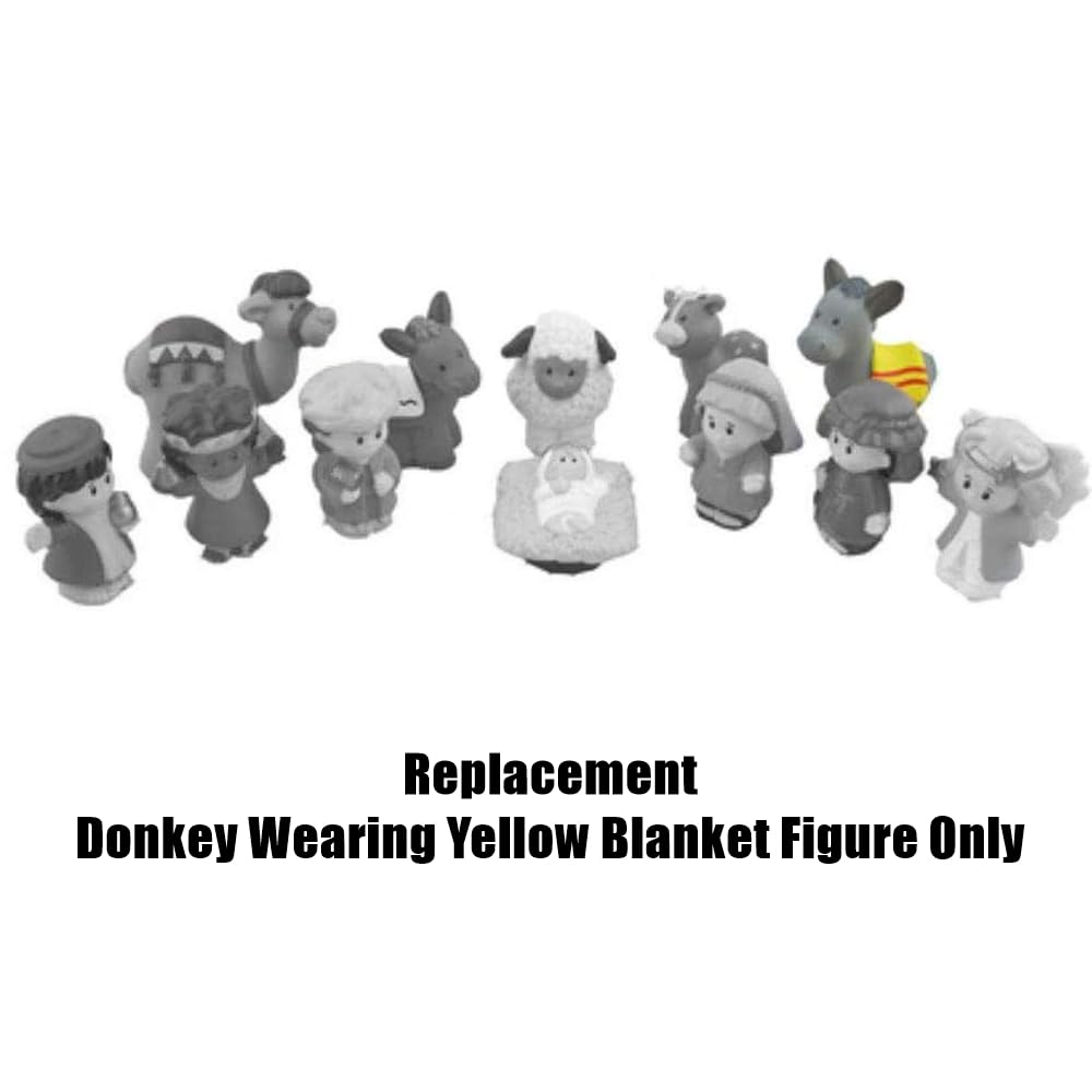 Mattel Replacement Part for Fisher-Price Little People Nativity Set - J2404 - Replacement Donkey in a Yellow Blanket Figure
