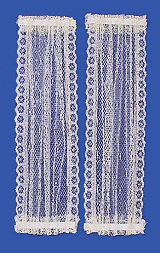 Melody Jane Dollhouse White Double Panel Door Curtains Window Accessory