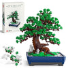 Wise Block Bonsai Tree Building Set for Adults, 950 PCS Japanese Pine Bonsai Building Kit with Interchangeable Snow & Green Foliage, Botanical
