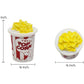 ChangThai Design Tiny Popcorn Bucket - Realistic Mini Handmade Polymer Clay Food Model Replica Red Bucket Miniature Art Decorative Collectible