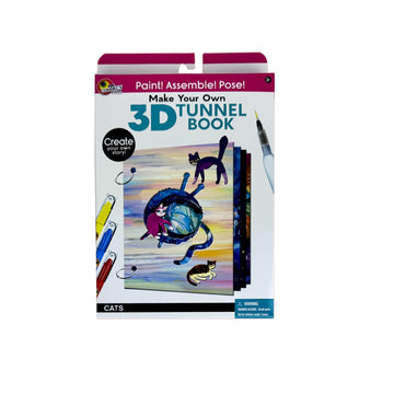 EyeConnect Crafts Make Your Own 3D Tunnel Book | Mini DIY Book Art & Craft Kit | Build, Paint & Draw Your Own Book with Mini Animals | Award-Winning