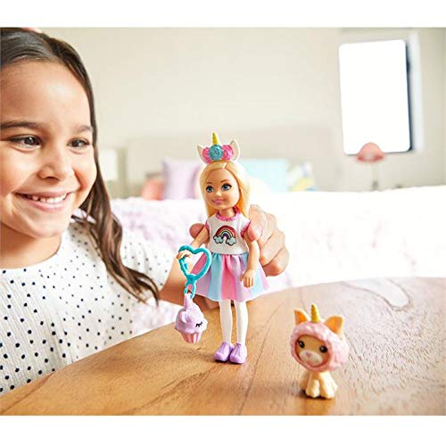 Barbie Club Chelsea Dress-Up Doll in Unicorn Costume, 6-inch