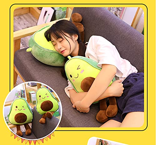 23.6 inch Large Avocado Fruit Soft Plush Toy Furry Stuffed Toy Avocado Plush Doll Cute Toy Avocado Stuffed Pillow Kawaii Food Shaped Fruit Series