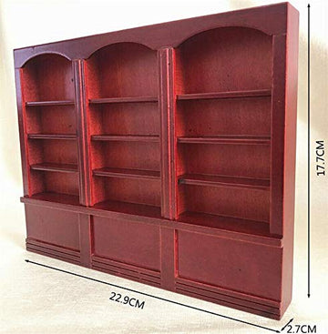 EatingBiting 1:12 MINI Miniature Furniture Wooden Display Cabinet Bookcase Book Shelf Cabinet Wardrobe Model for Fairy Garden