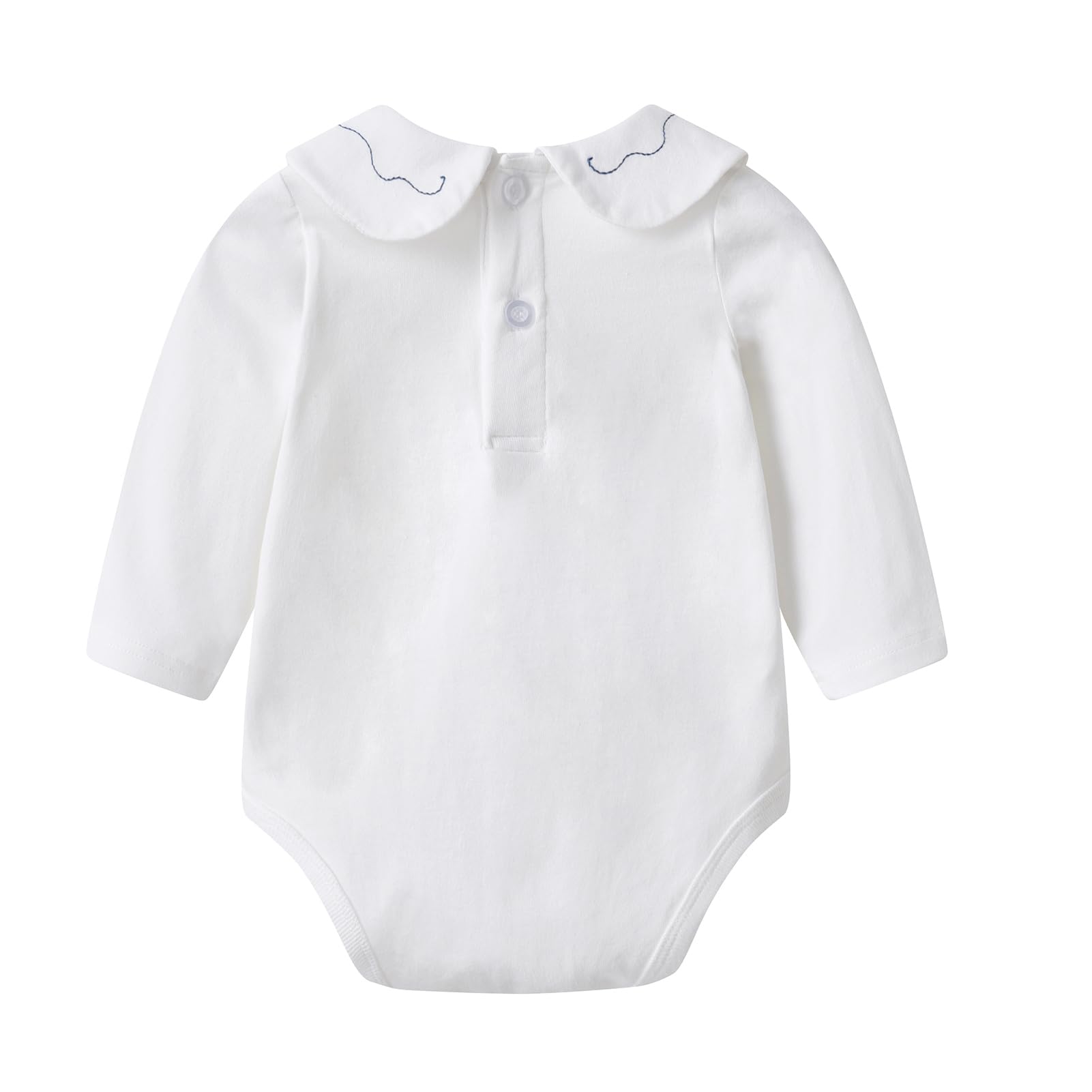 Auro Mesa Baby Girls Bodysuit Peter Pan Doll Collar Super Soft Cotton Romper One-Piece Outfit 0-24 Months