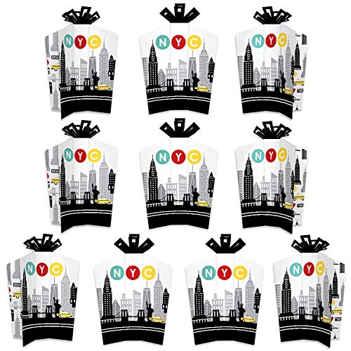 Big Dot of Happiness NYC Cityscape - Table Decorations - New York City Party Fold and Flare Centerpieces - 10 Count