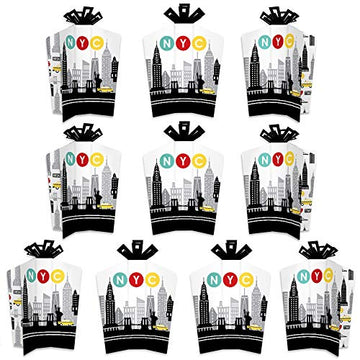 Big Dot of Happiness NYC Cityscape - Table Decorations - New York City Party Fold and Flare Centerpieces - 10 Count
