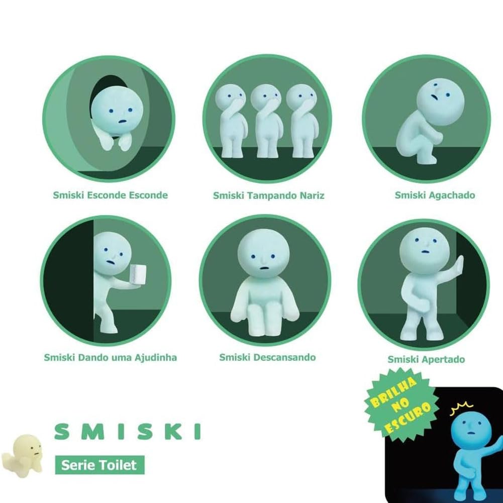 Dreams Smiski Glow in The Dark Mini Figure Set: Living, Toilet + Bath Series | 3 Assorted Blind Box