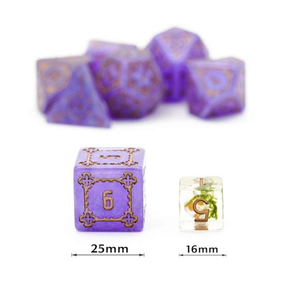 Foam Brain Games FBG1014 25 mm Castle Dice Game, Purple - Set of 7