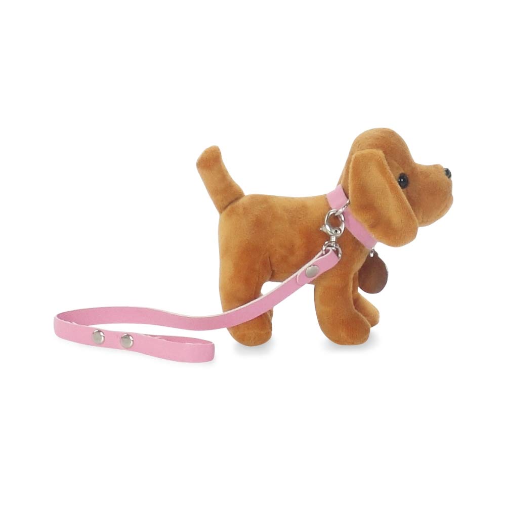 Emily Rose 18 Inch Doll Pet Puppy Dog Accessory Set - Brown Dog with Leash, Collar & Tag - Compatible with American Girl, Our Generation, My Life As