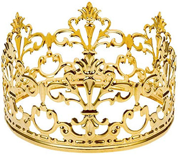 Vintage Gold Crown Cake Topper, Happy Birthday Cake Topper Party Decor, Baby shower Crown for Boys and Girls, Cake Decorations for Weddings, diameter