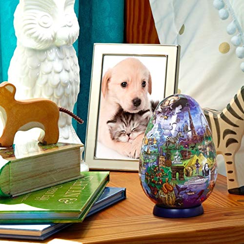 3D Egg Puzzle Learning Toy for Ages 8+ by Spartan & the Green Egg - 40 Pieces - Incudes Display Stand - Great Gift, Decoration - No Glue Required