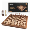 Chess Armory Wooden Chess Set - 17-Inch Large Chess Board with Felted Storage Box, Extra Queens & Handcrafted Staunton Pieces
