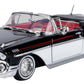 1958 Chevy Impala Convertible Lowrider Black and White with Red Interior Get Low Series 1/24 Diecast Model Car by Motormax 79025 for Unisex Adult