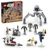 LEGO Star Wars Clone Trooper & Battle Droid Battle Pack Set for Kids, Buildable Toy Speeder Bike Vehicle, Tri-Droid and Defensive Post, Collectible,