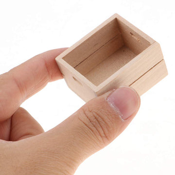 SM SunniMix 1/12 Scale Wooden Food Basket Miniatures Dollhouse Decoration, Pack of 3