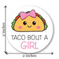 Taco Bout A Baby Gender Reveal Stickers - 40 Labels (20 of Each Design)