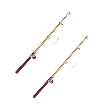 2Pcs Gold 1/12 Miniature Fishing Pole Dollhouse Decoration Accessories?Fishing Pole, Dollhouse Accessories,Dollhouse Decor, Fishing Miniature Fishing