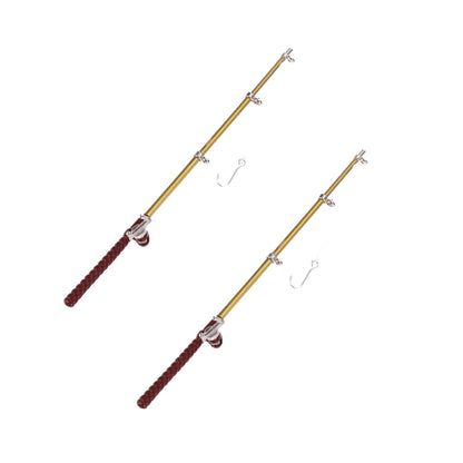 2Pcs Gold 1/12 Miniature Fishing Pole Dollhouse Decoration Accessories?Fishing Pole, Dollhouse Accessories,Dollhouse Decor, Fishing Miniature Fishing